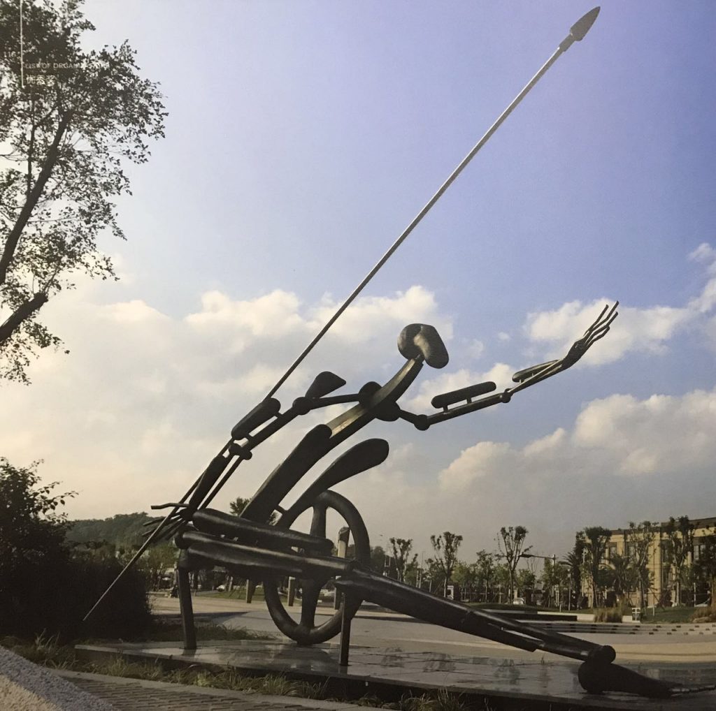 标枪塔-锡青铜抽象运动雕塑