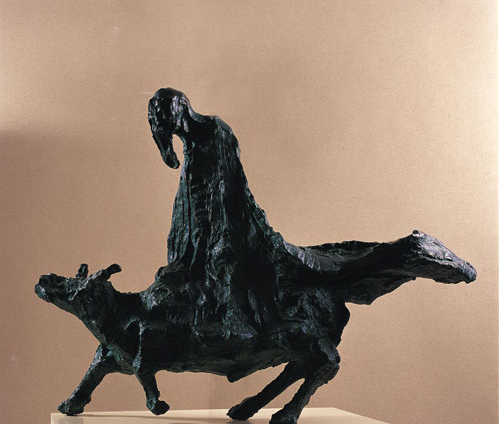 吴为山的骑牛铸铜老子道教古代人物雕塑
