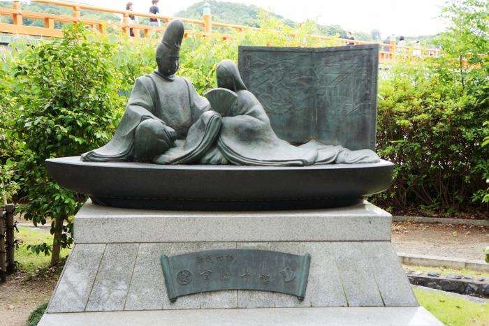 禅意日本传统女人男人铸铜雕塑