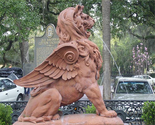仿石材狮子GRC环境雕塑