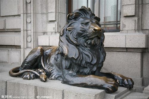 GRC环境雕塑仿铜狮子