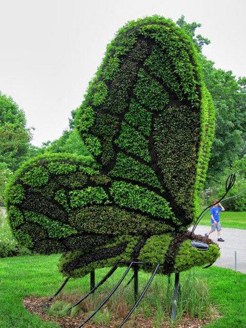 蝴蝶绿色植物景观雕塑