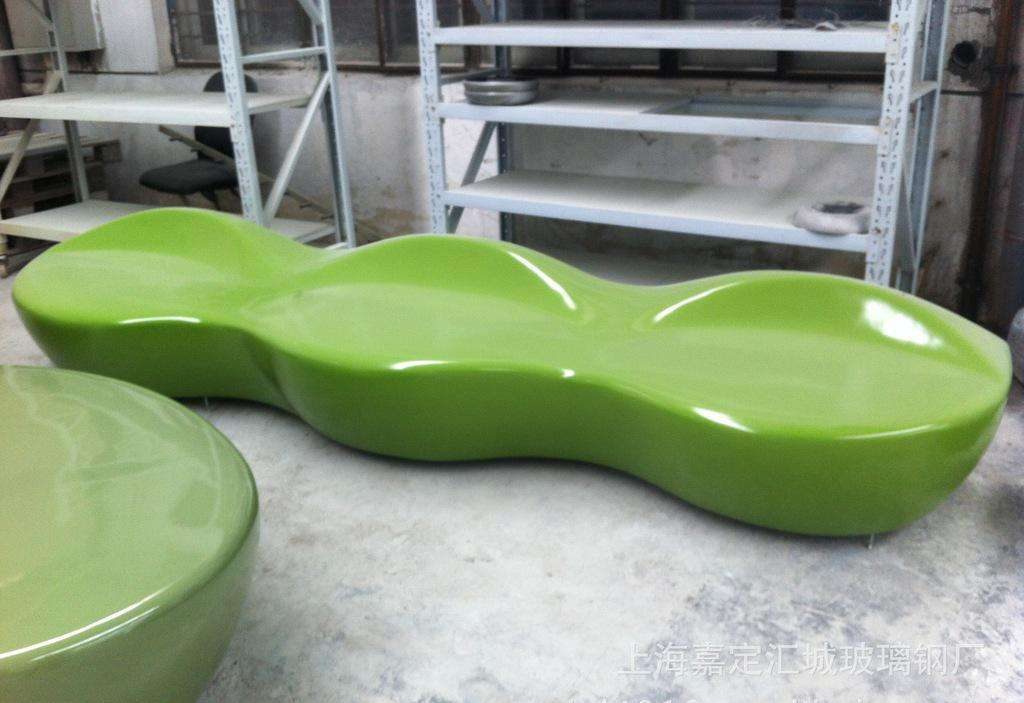 绿色连排商场玻璃钢座椅