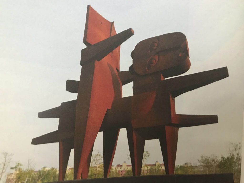 骑士-抽象不锈钢烤漆城市雕塑