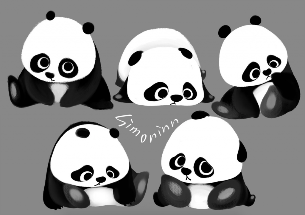 熊猫雕塑设计稿