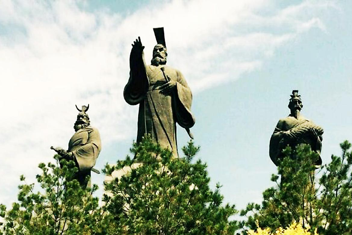 铸铜雕塑公司铸造的三祖像大型人物雕塑正面