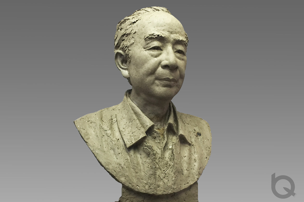 中国当代著名哲学家汤一介肖像雕塑