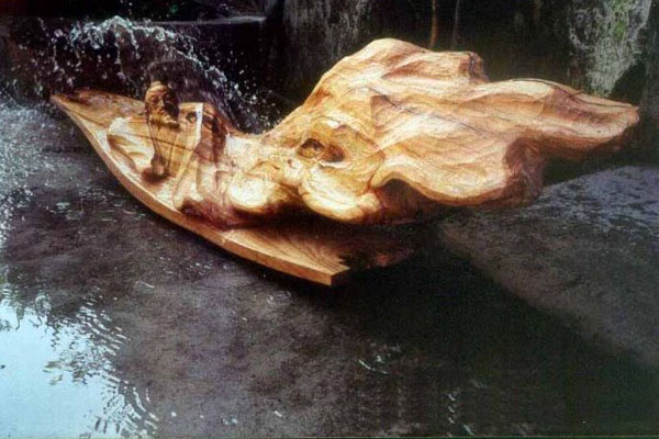 博仟北京雕塑公司运用木雕塑造的唐朝诗人李白