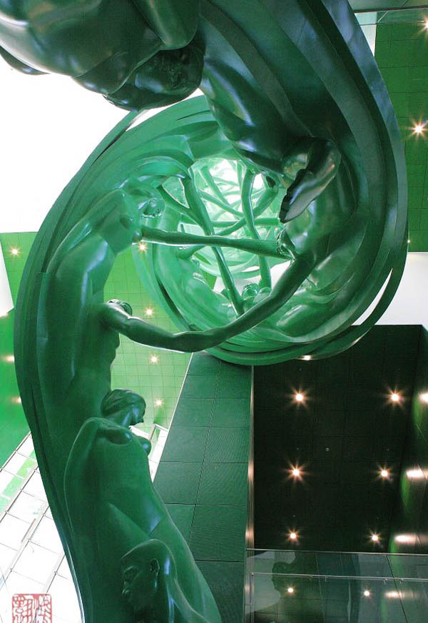 博仟北京雕塑公司不锈钢龙的雕塑图片的螺旋与生命雕塑内部构造