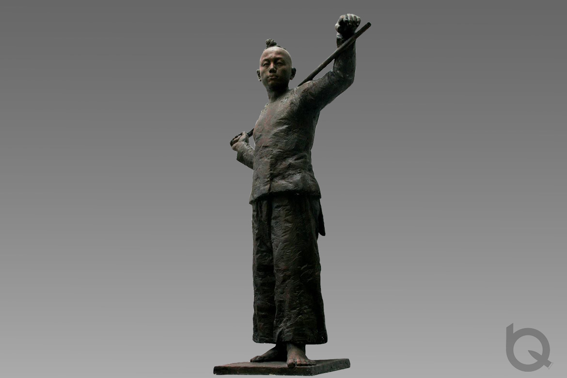 博仟雕塑厂创作的守望北京铸铜雕塑拿棍子的男人