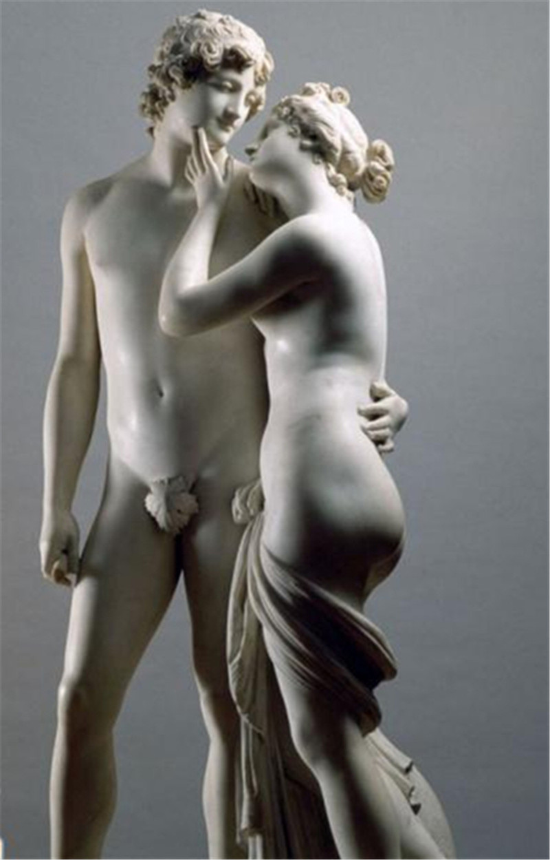 欧式裸体写实情侣人物雕塑