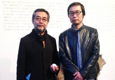 曹淑海与导师著名博仟雕塑家隋建国先生