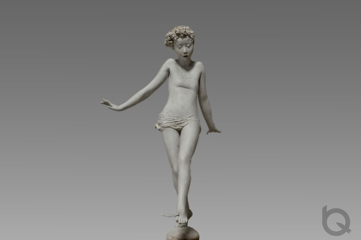 白铜女孩人体雕塑作品
