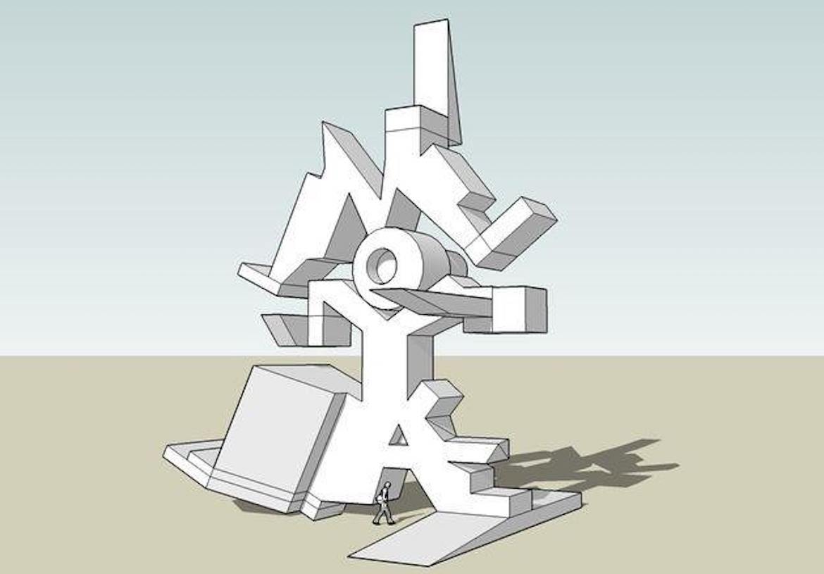 几何体人物抽象雕塑模型