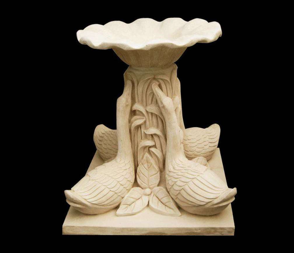 鸭子荷花砂岩喷泉雕塑