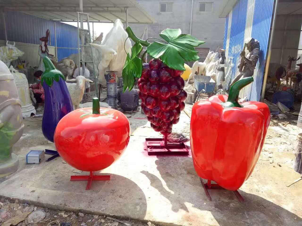 户外仿真水果蔬菜玻璃钢雕塑南瓜草莓西瓜葡萄摆件厂家_永安景观标识雕塑-站酷ZCOOL